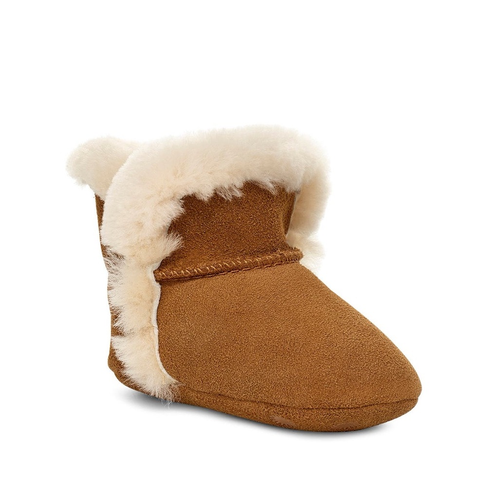Infant UGG Lassen Genuine Shearling Crib Shoe – Size 0/1 M / Chestnut